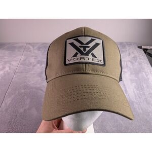 Vortex Optics Trucker Hat Olive Green Black Mesh Snapback Cap OSFM Logo Patch